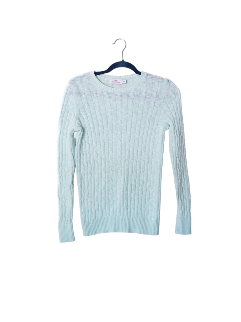 Vineyard Vines Cableknit Long Sleeve Crewneck Pullover Light Blue
